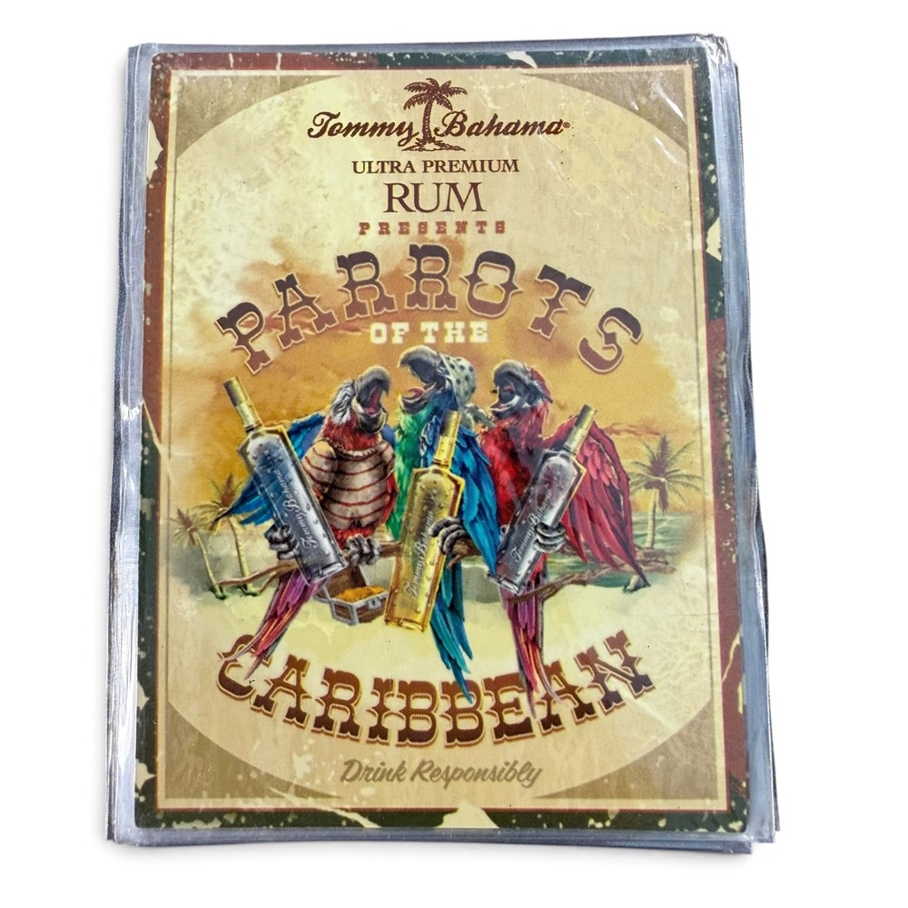 Tommy Bahama Parrots of the Caribbean Rum Magnets Set of 12 Tropical Bar Decor